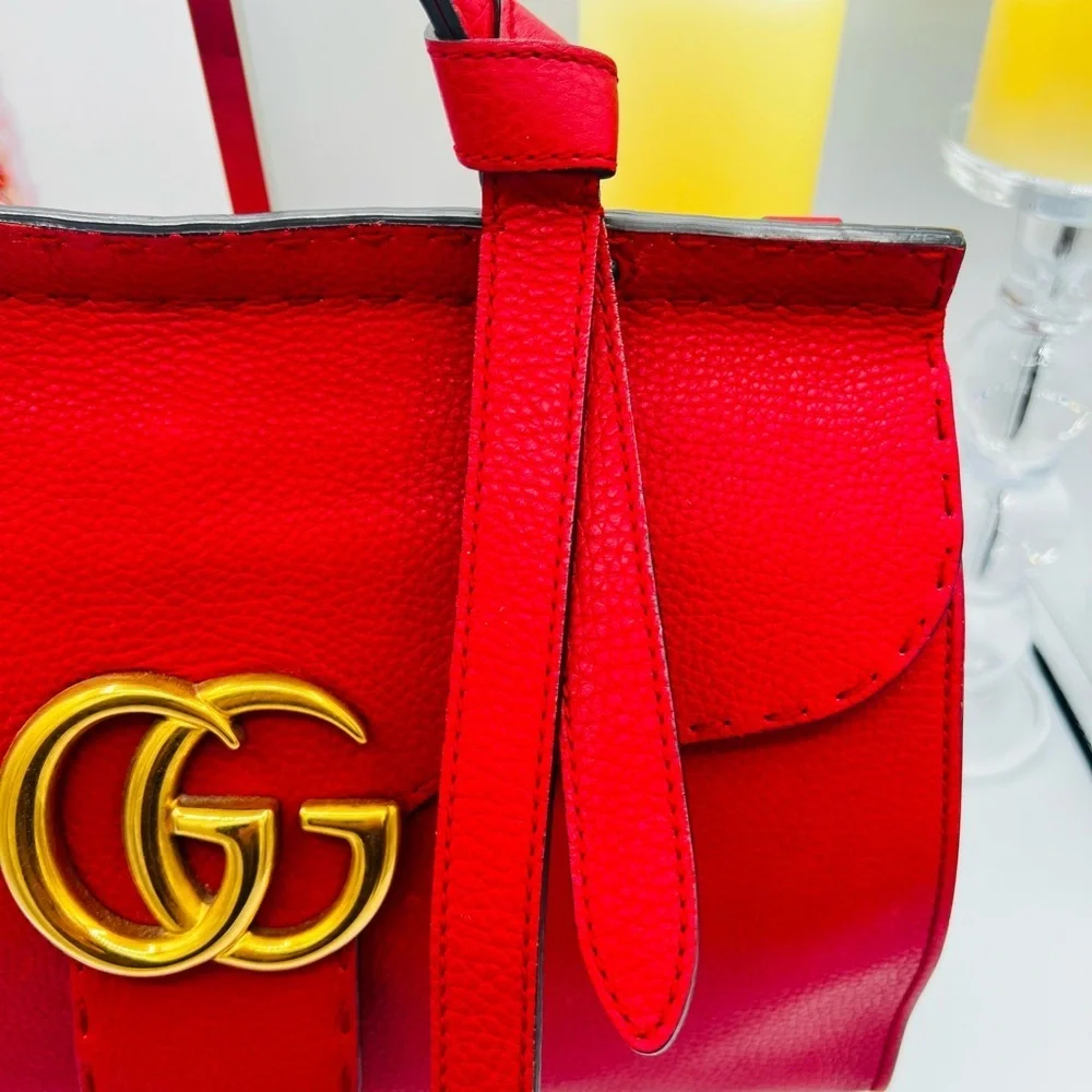 Gucci GG Marmont Top Handle Bag with Crossbody Strap and COA